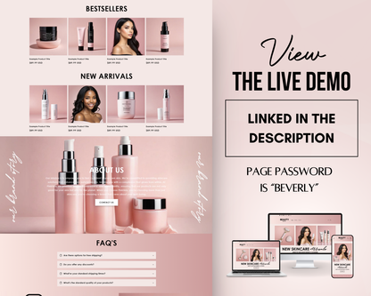 Shopify Website Template | PinkSkin