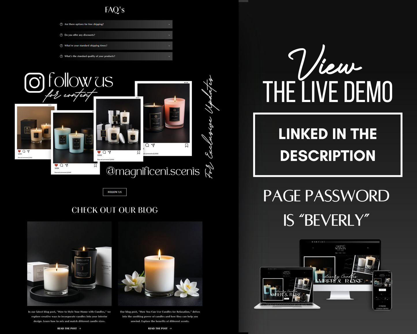 Shopify Website Template | CandleLane Luxury