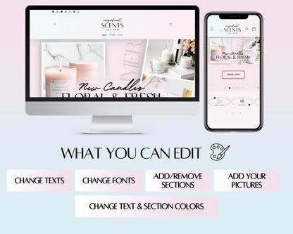 Shopify Website Template | CandleLane Pastel