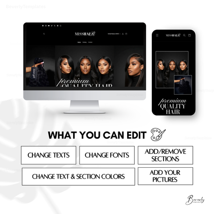 Shopify Website Template | MissHair Onyx