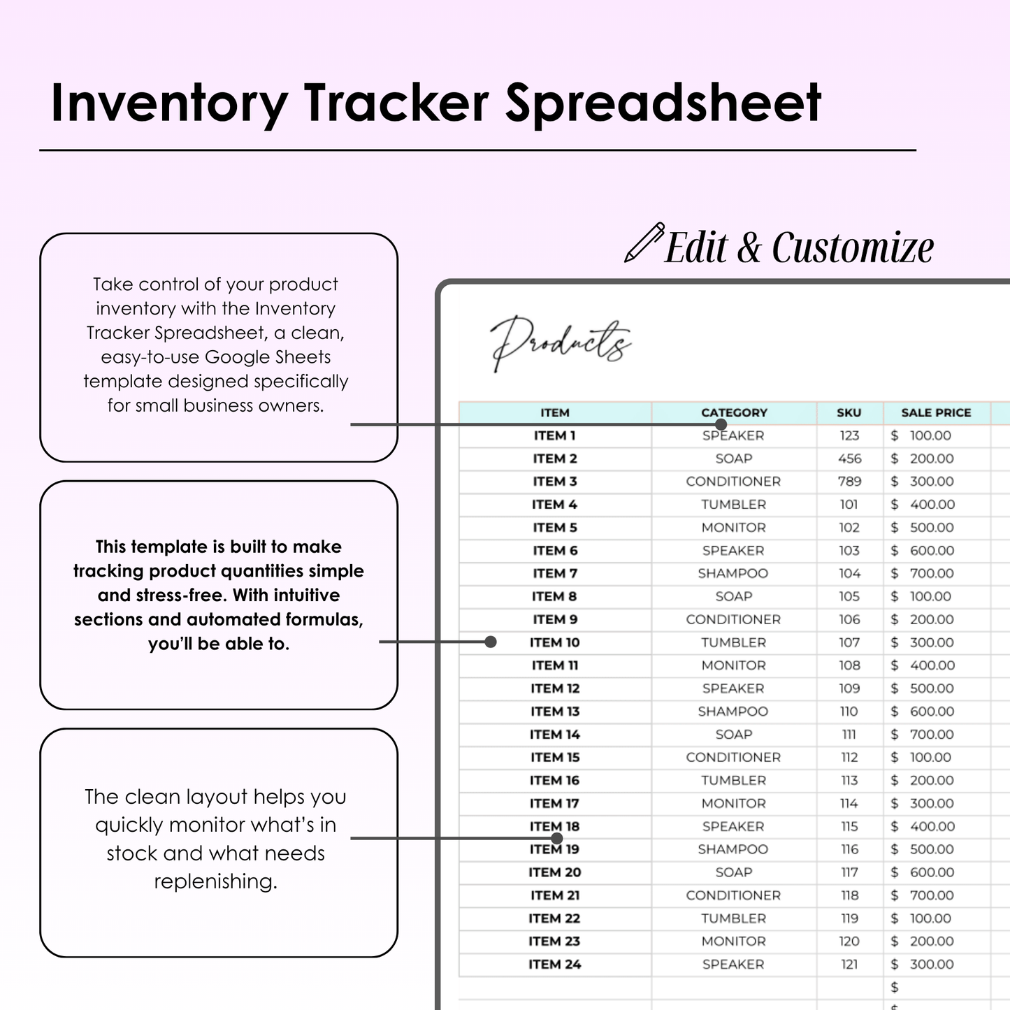 Small Business Spreadsheet | Google Sheets Bundle