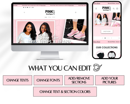 Shopify Website Template | Fabulous In Pink