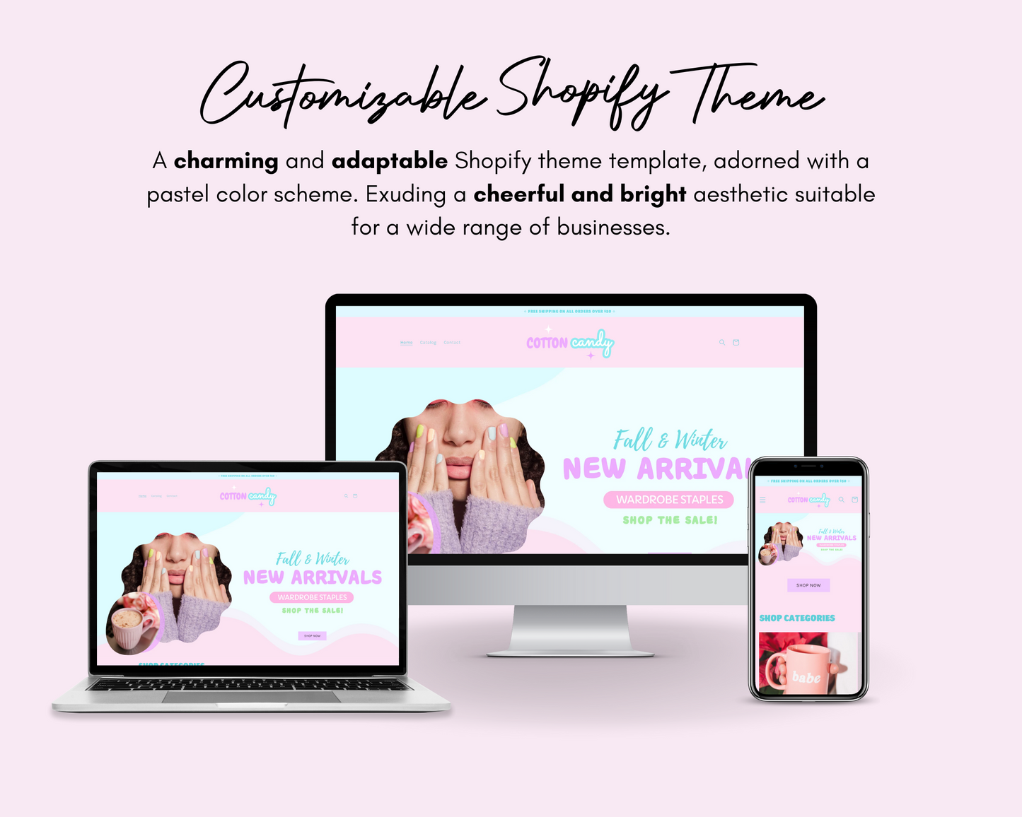 Shopify Website Template | Cotton Candy