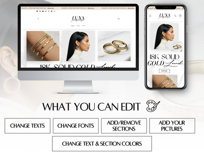 Shopify Website Template | Luna Ivory