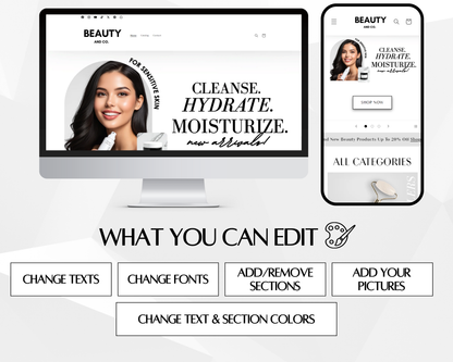 Shopify Website Template | GlowySkin