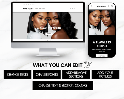 Shopify Website Template | NoirBeauty