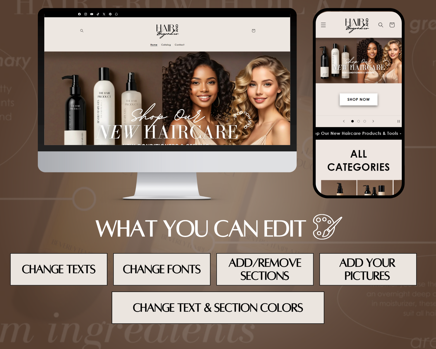 Shopify Website Template | Hair&Beyond Toasted