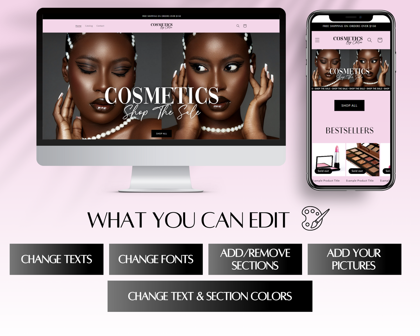 Shopify Website Template | Pretty In Pink