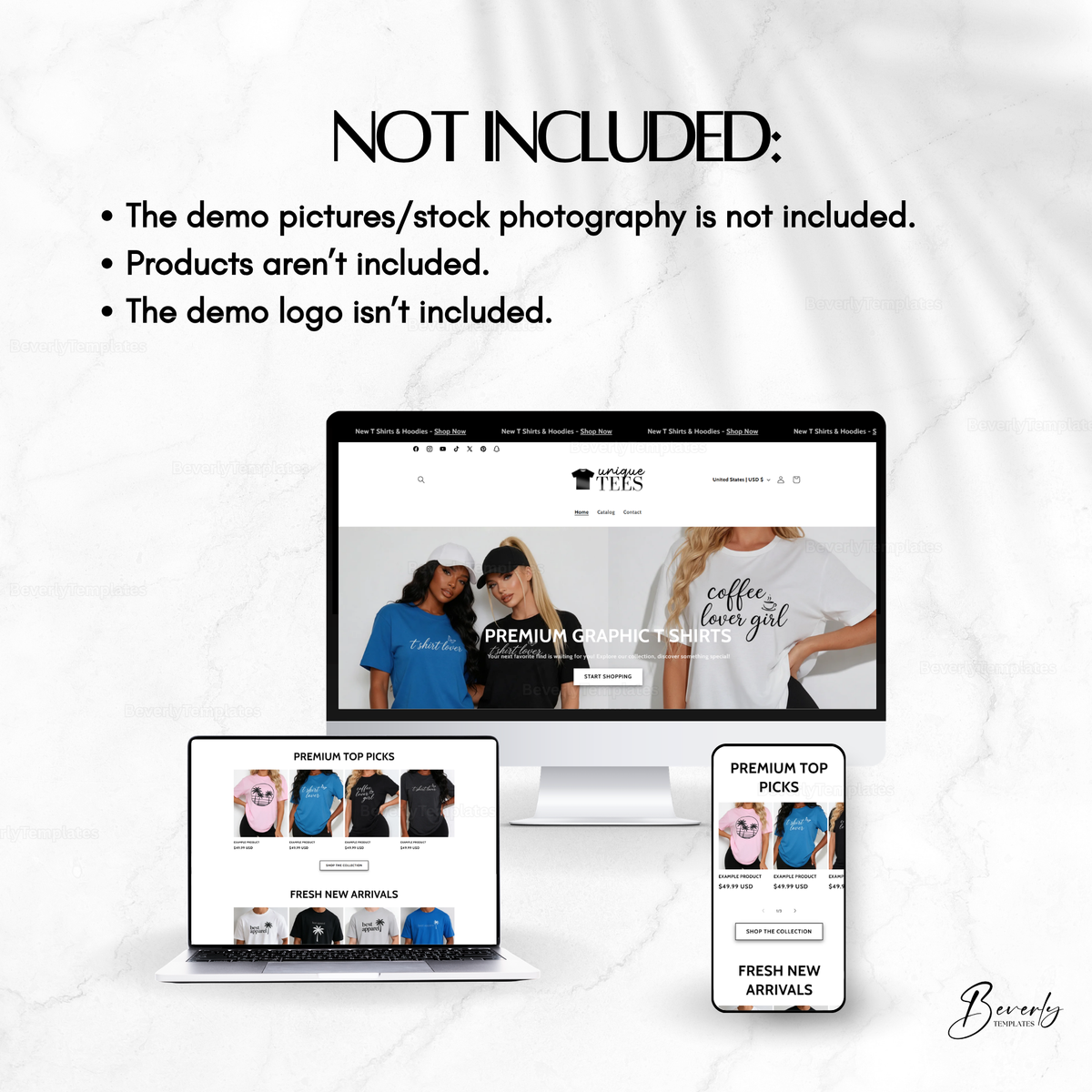 Shopify Website Template | UniqueTees