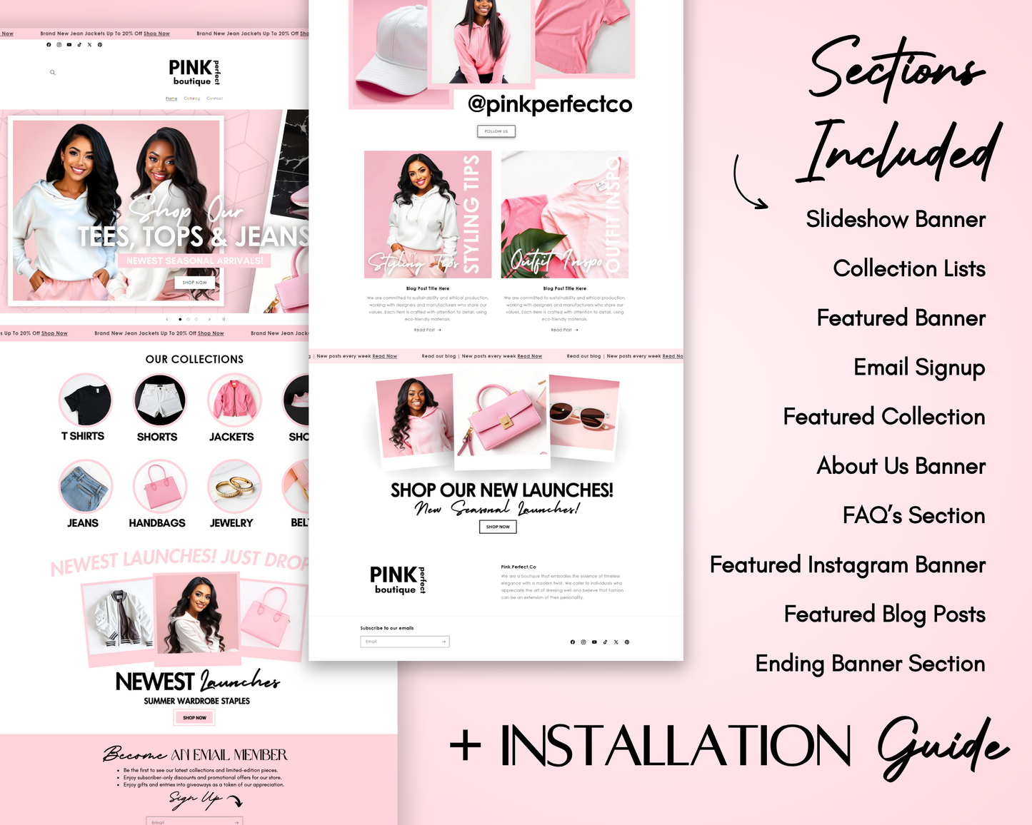 Shopify Website Template | Fabulous In Pink