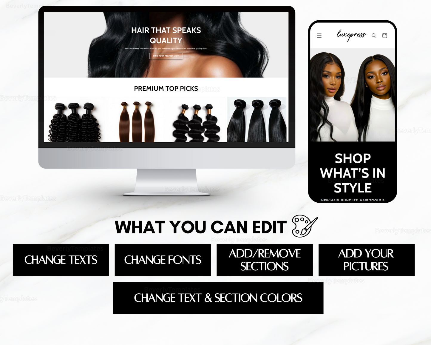 Shopify Website Template | LuxePress White