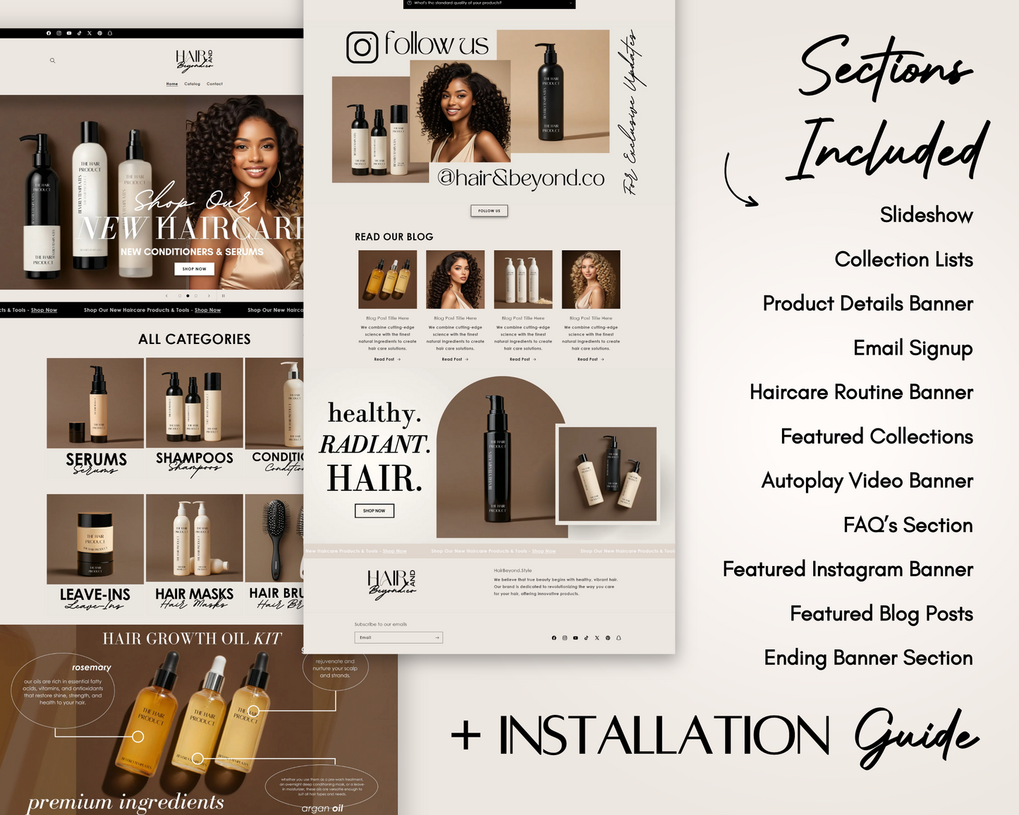 Shopify Website Template | Hair&Beyond Toasted