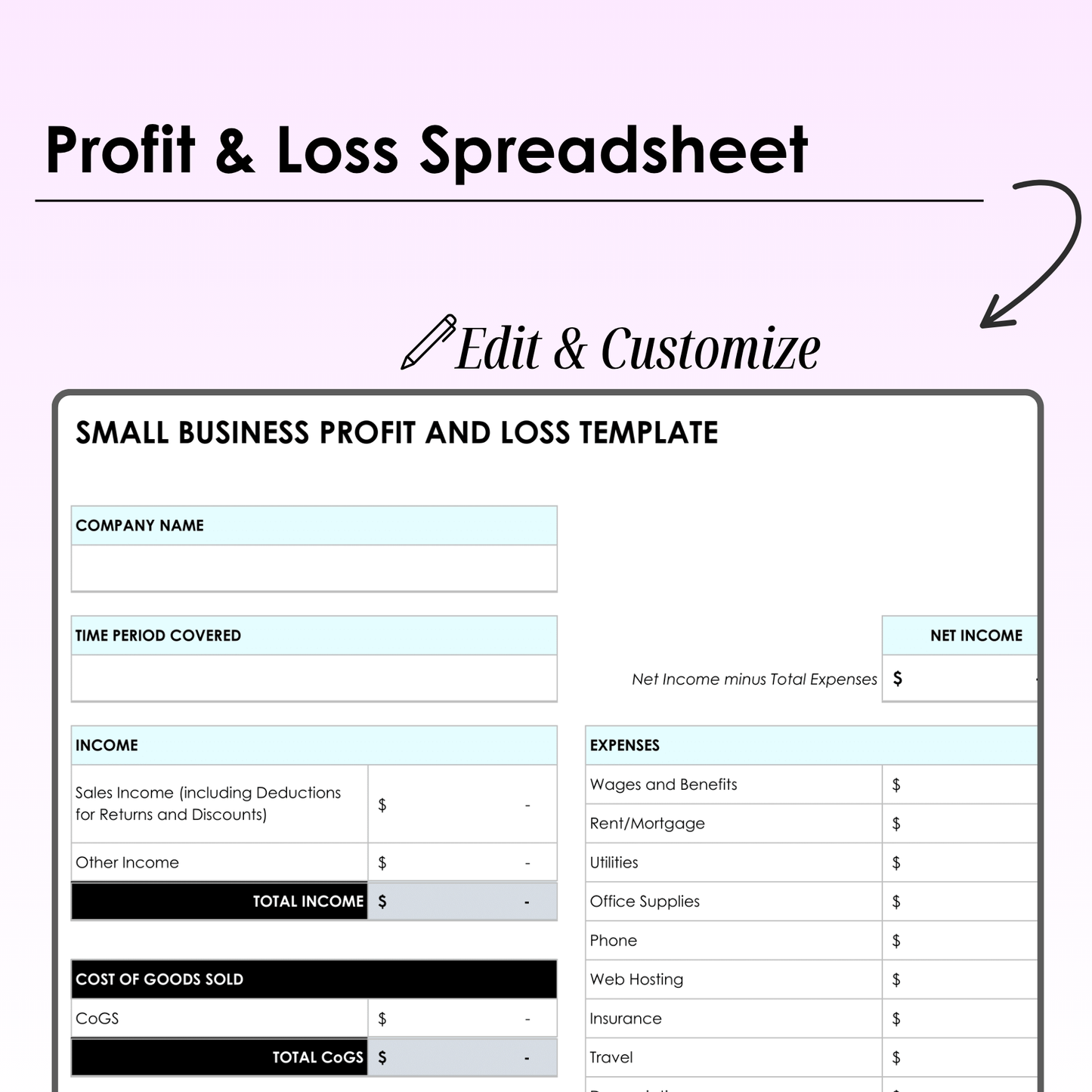 Small Business Spreadsheet | Google Sheets Bundle