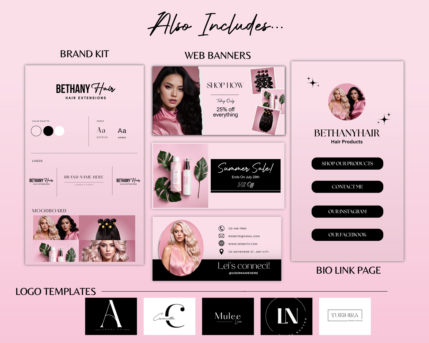Shopify Website Template | Bethany Hair