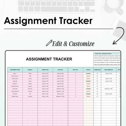 Student Planner Spreadsheets | Google Sheets Bundle