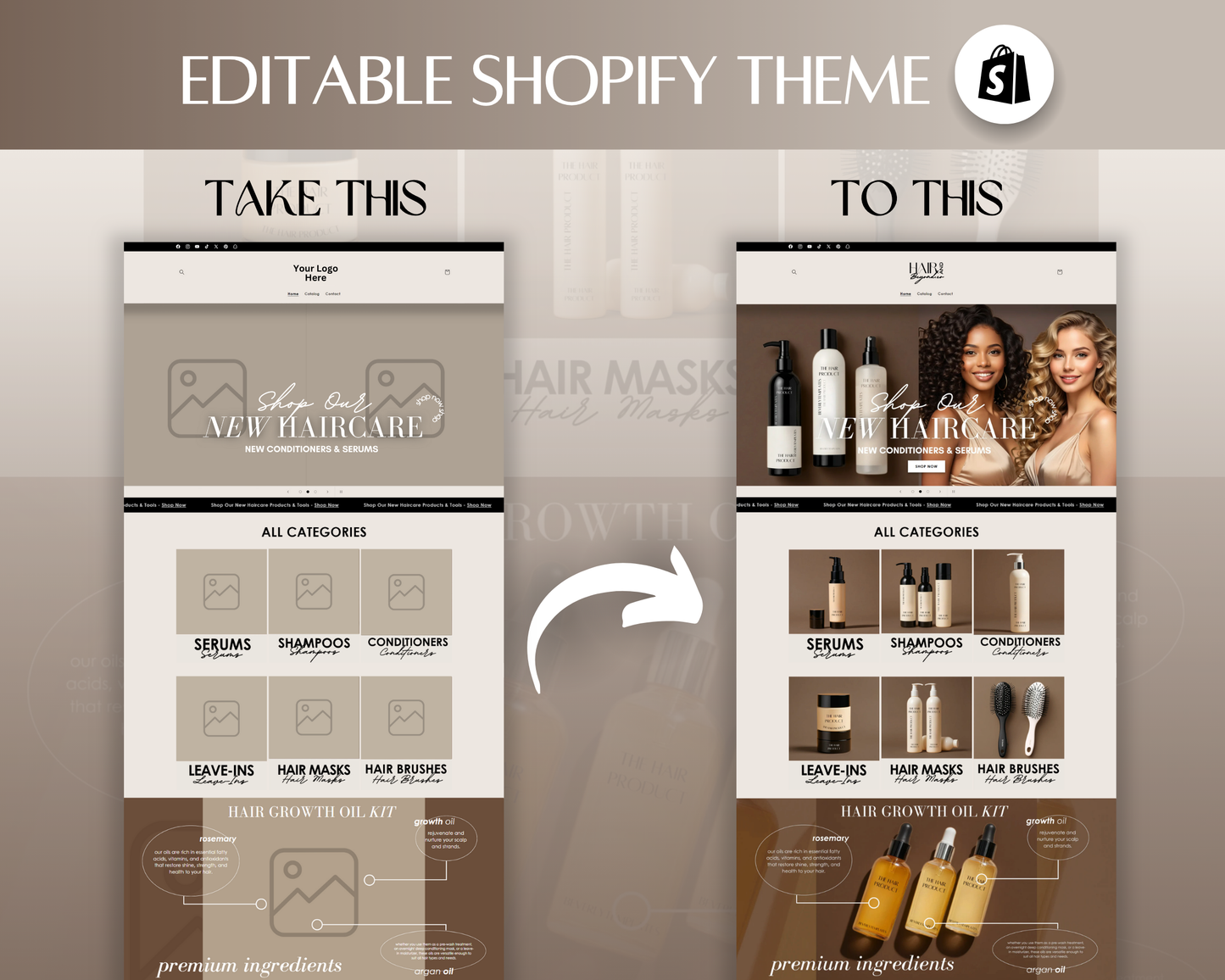 Shopify Website Template | Hair&Beyond Toasted