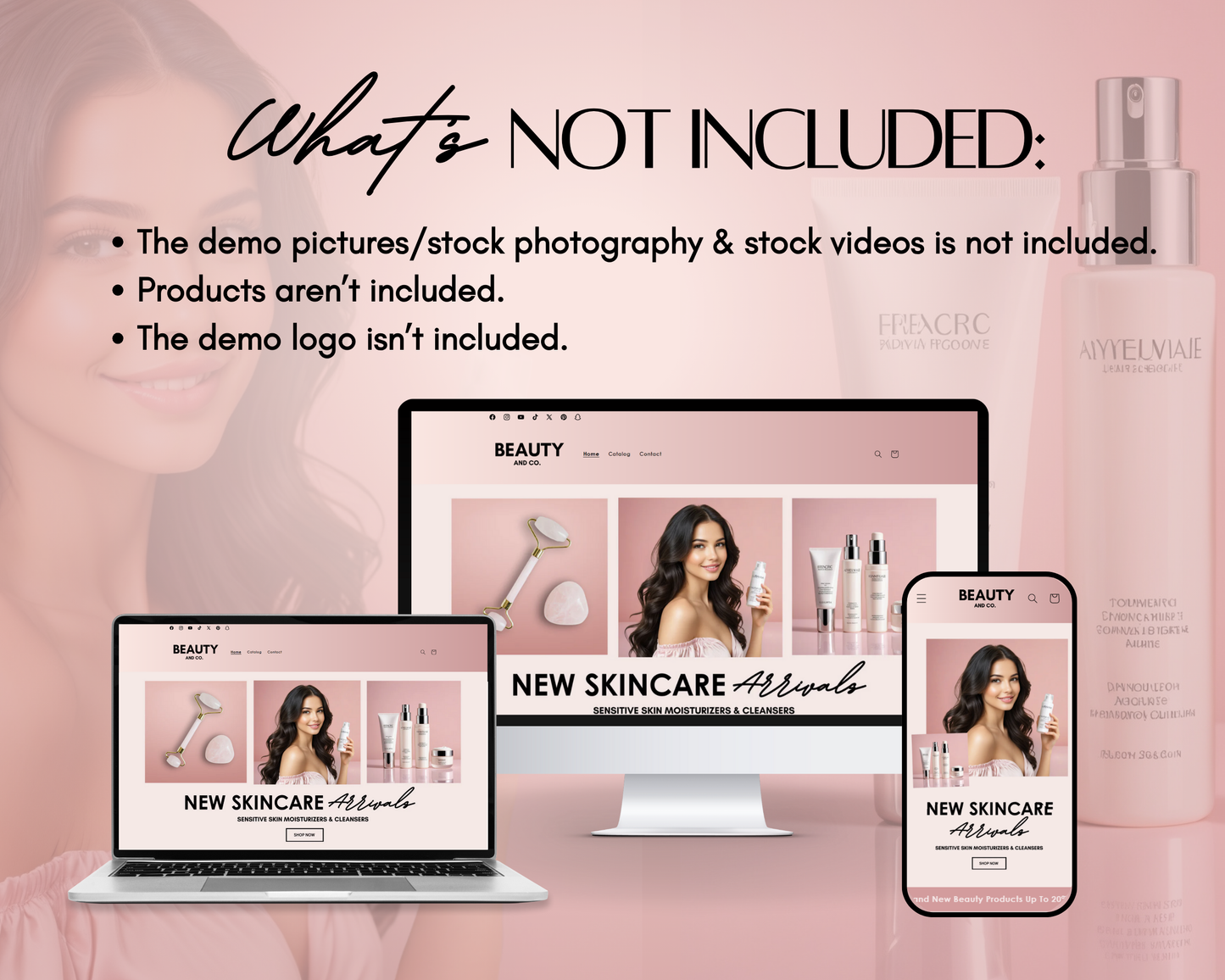 Shopify Website Template | PinkSkin