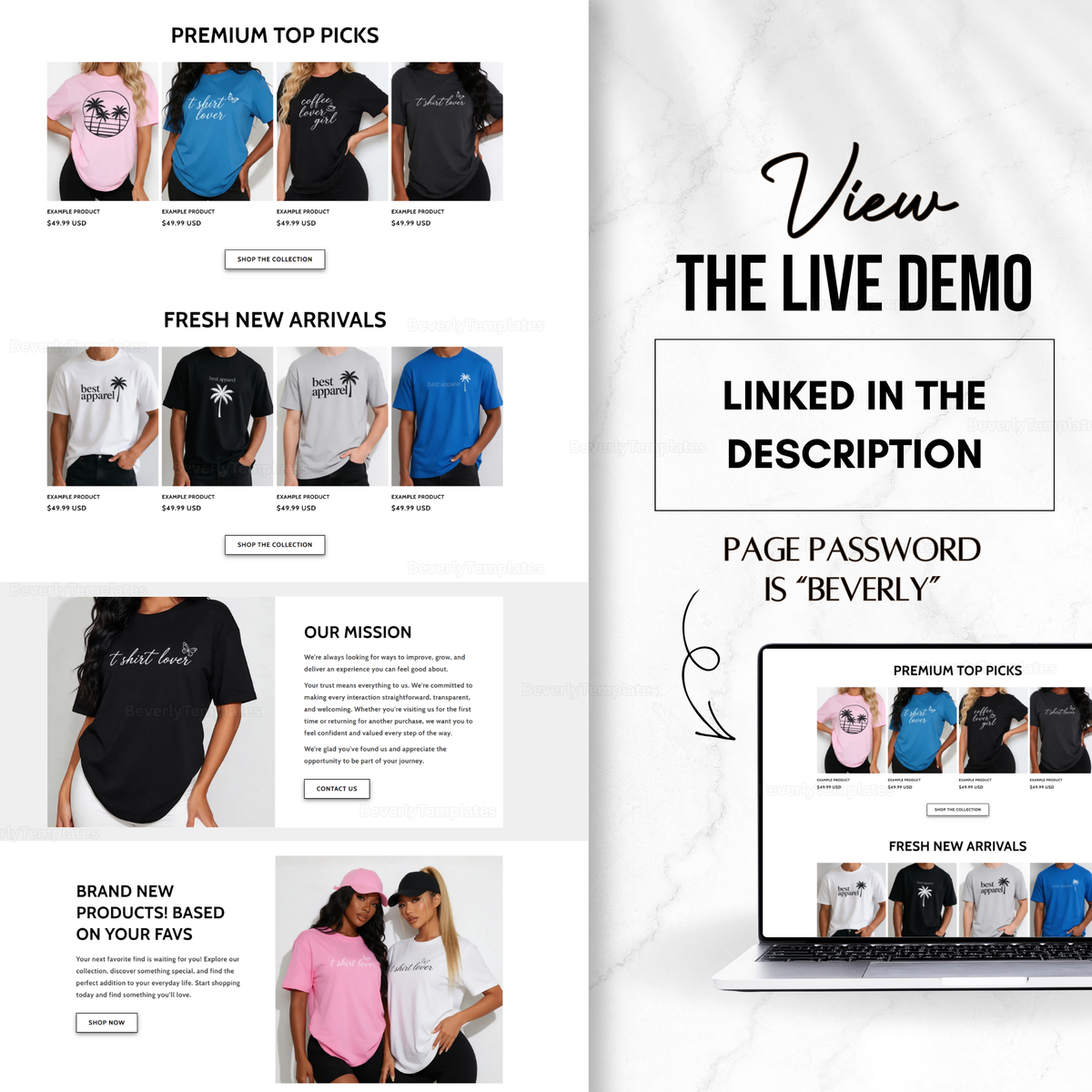 Shopify Website Template | UniqueTees