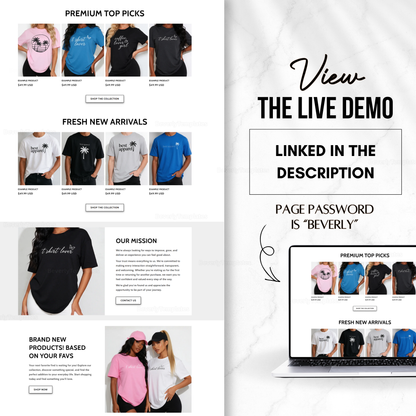 Shopify Website Template | UniqueTees