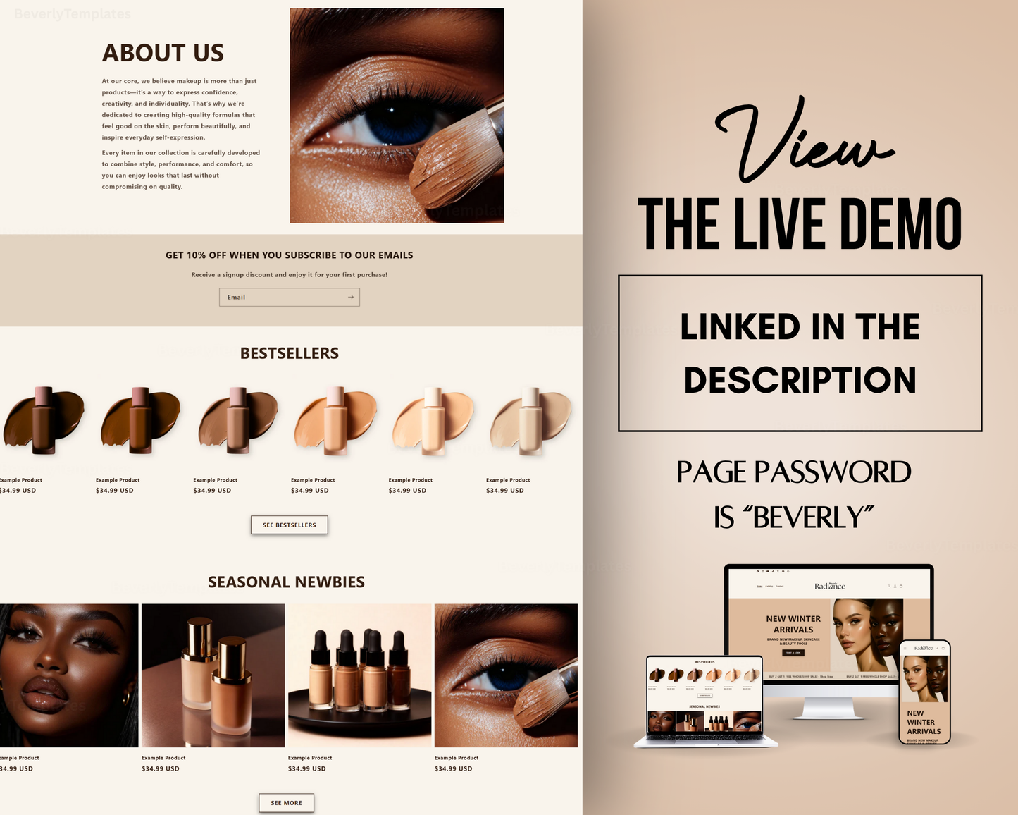 Shopify Website Template | Radiance