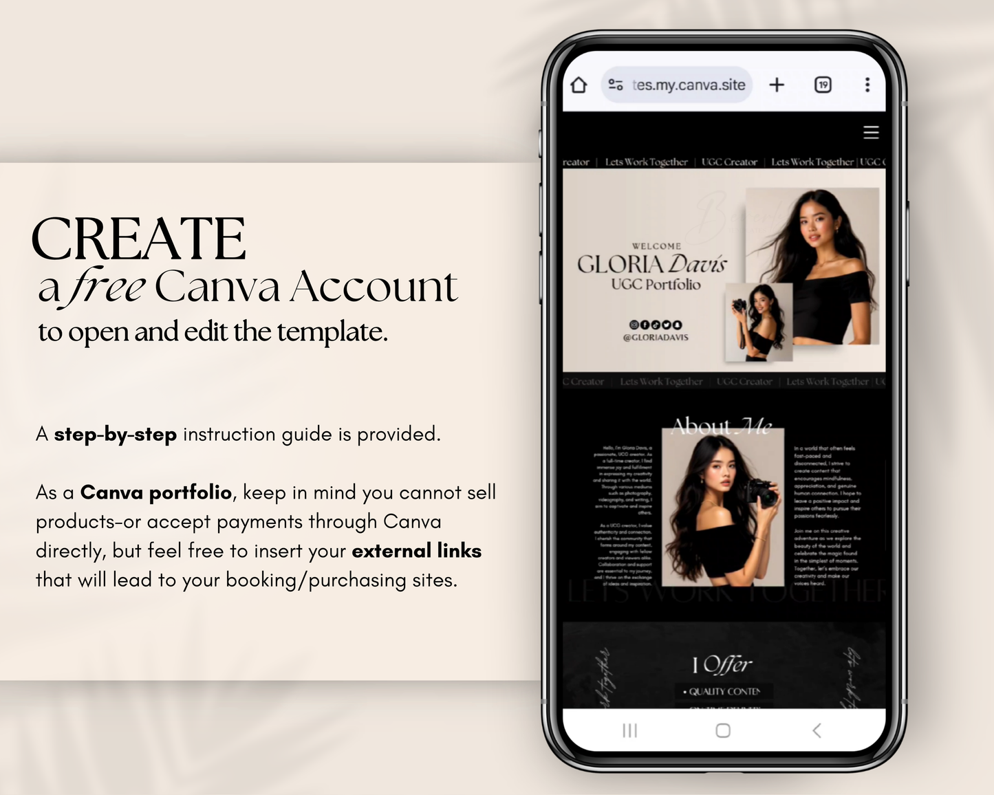 100+ UGC Templates | UGC Canva Portfolio Website | Price lists, UGC Invoices, IG Post templates & More