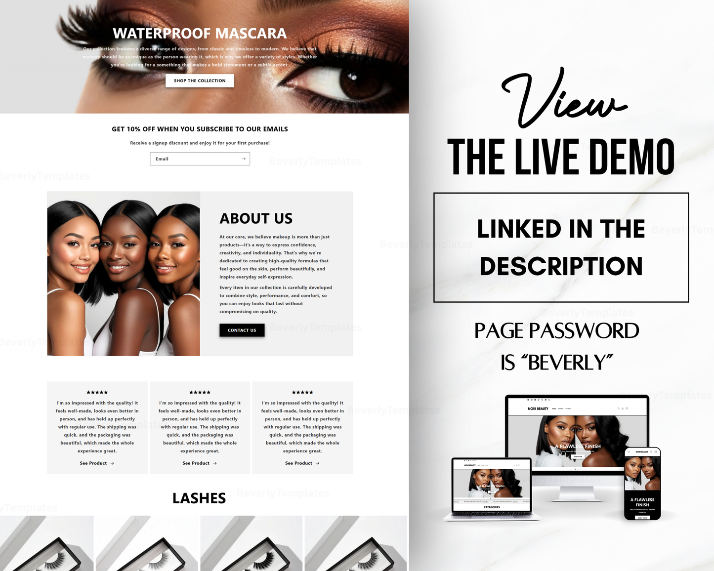 Shopify Website Template | NoirBeauty