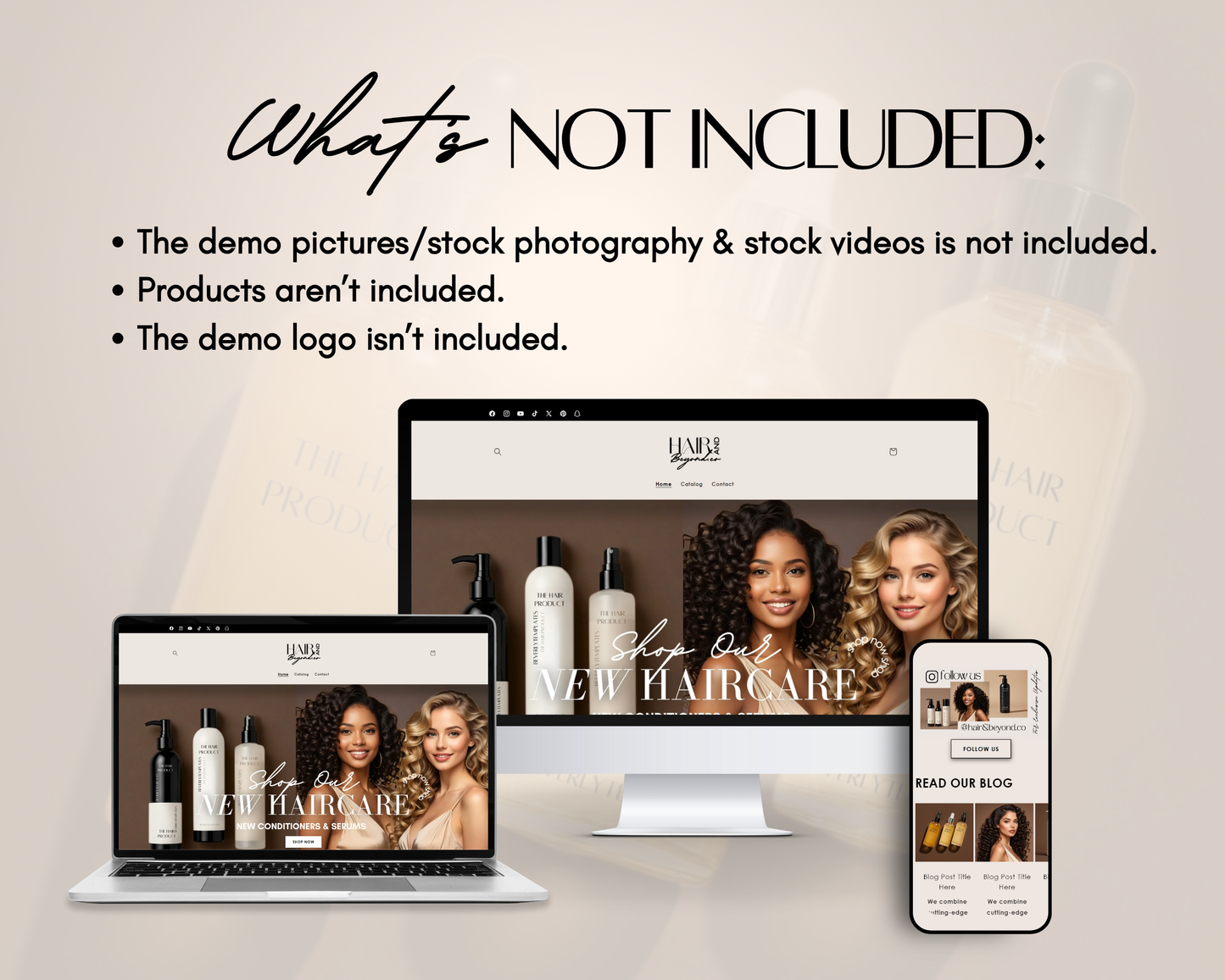 Shopify Website Template | Hair&Beyond Toasted