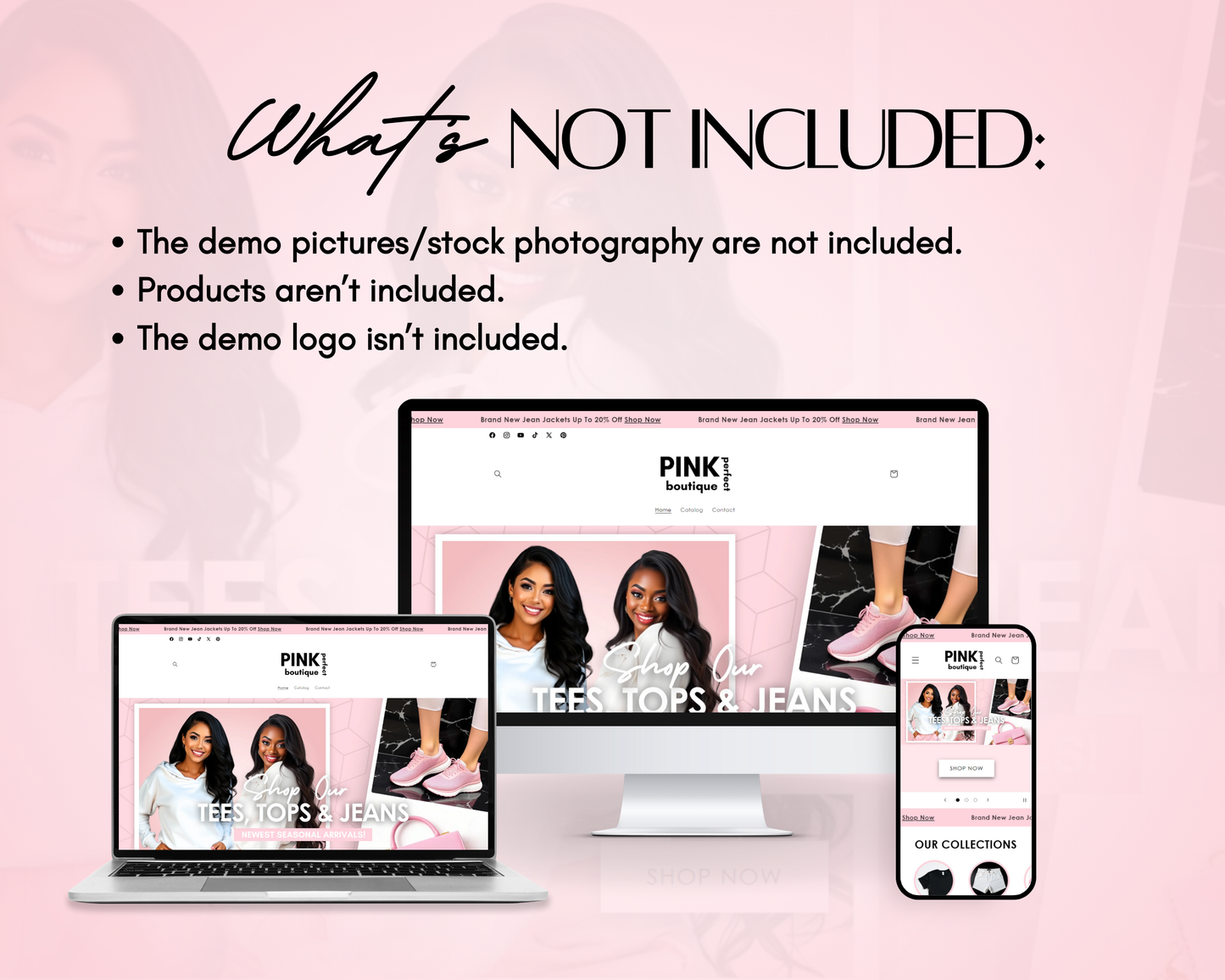 Shopify Website Template | Fabulous In Pink