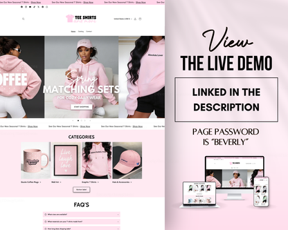 Shopify Website Template | ClaraBelle Pink