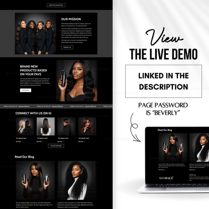Shopify Website Template | MissHair Onyx