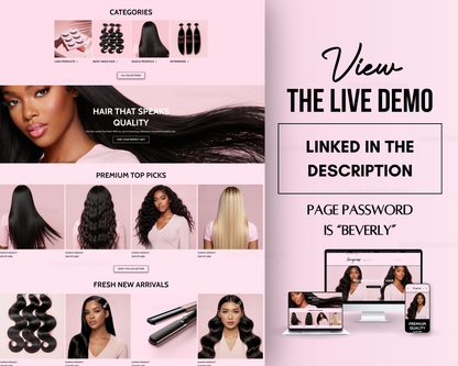 Shopify Website Template | LuxePress Pink