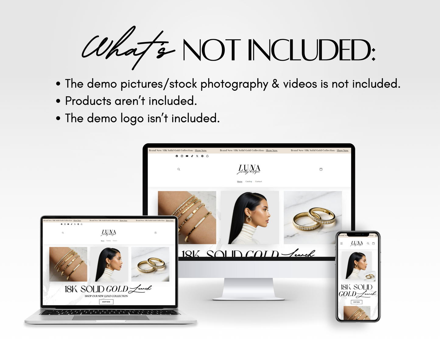 Shopify Website Template | Luna Ivory