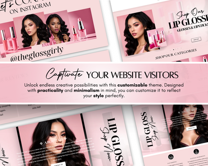 Lip Gloss Business Website Template | Shopify Theme Template
