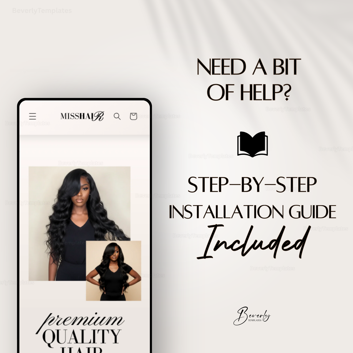 Shopify Website Template | MissHair Neutral