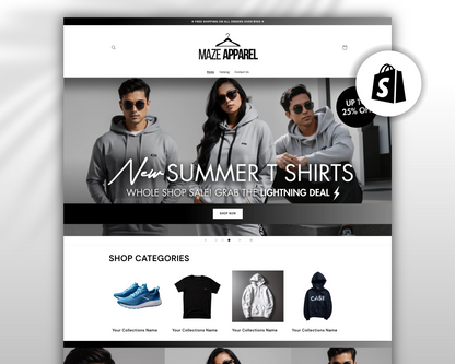 Shopify Website Template | Maze Apparel