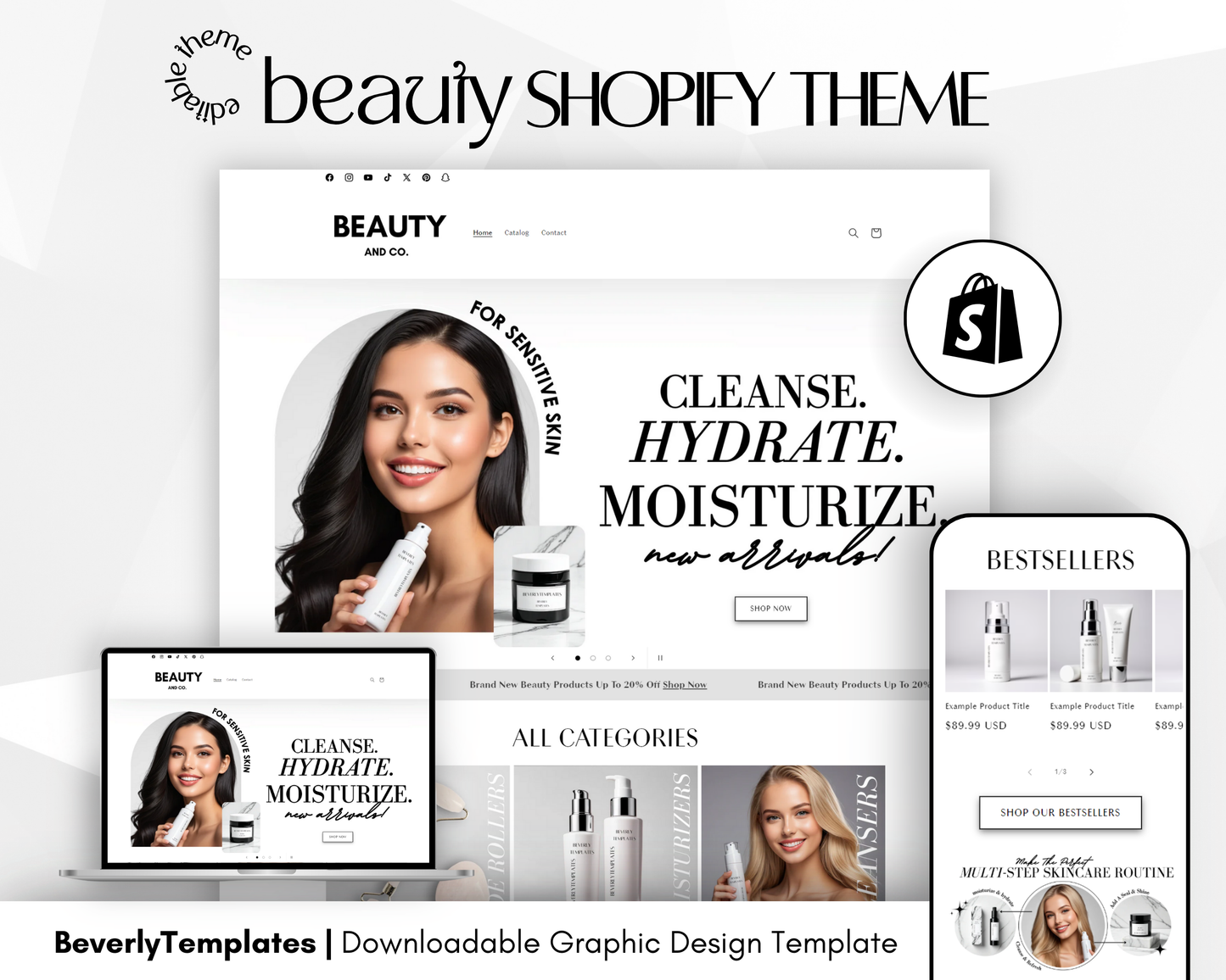 Shopify Website Template | GlowySkin