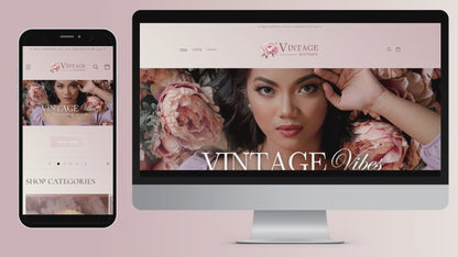 Shopify Website Template | Pink Vintage