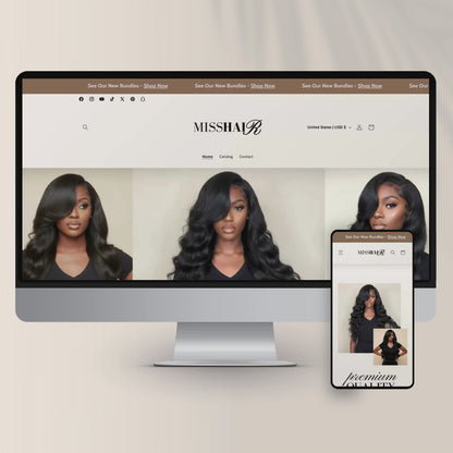 Shopify Website Template | MissHair Neutral